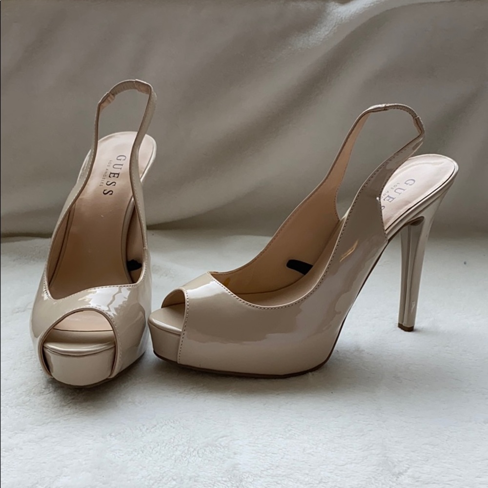 GUESS Nude Patent Leather Heels size 8.5